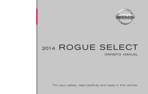 2014 Nissan ROGUE SELECT Quick Reference Guide